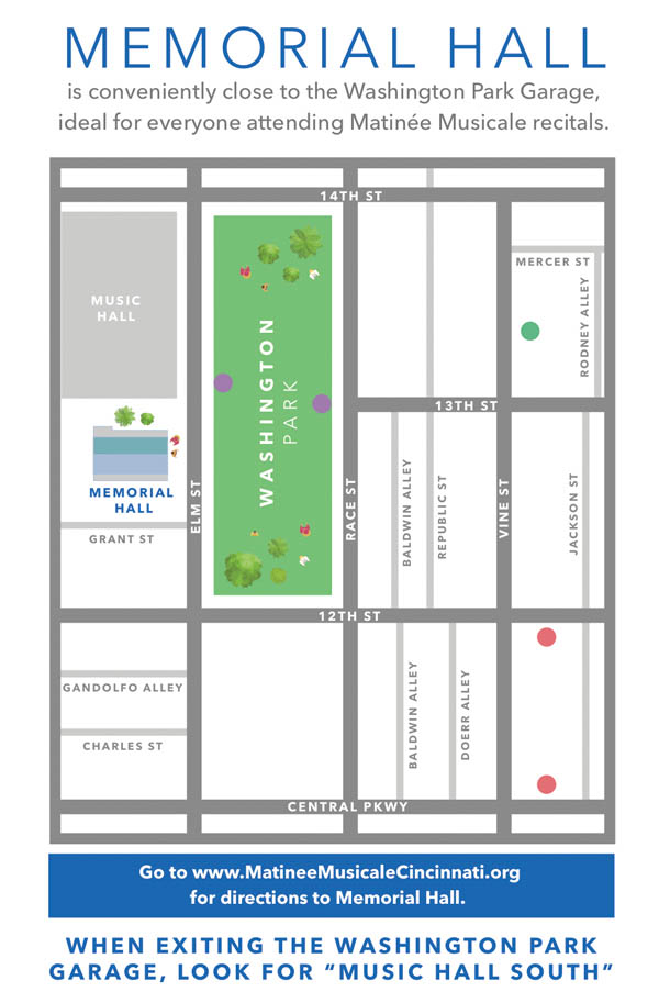 Memorial Hall Cincinnati Map - Matinee Musicale Performances