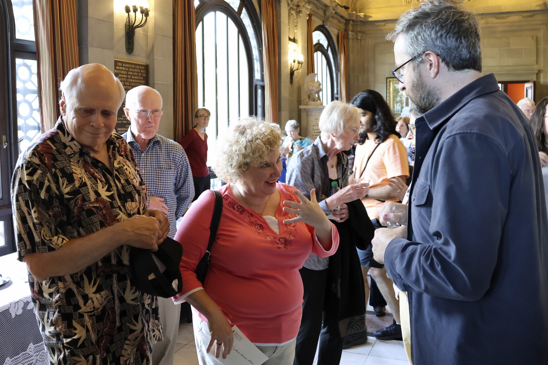 Conor Hanick talked to people at the Reception