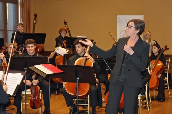 Ellen Stephens conducted the Immanuel School of Music Orchestra during the reception