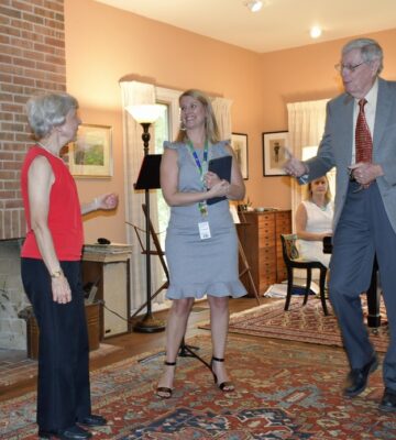 Judy Martin with Grant recipients John Pennycuff, founder and treasurer of Winton Woods Educational Foundation, and Beth Miller, director of high school choirs for Winton Woods City School District