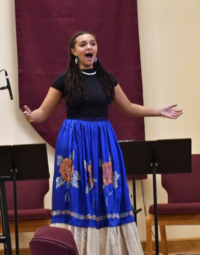 Ella Vaughn, soprano, winner of the 2022 Nancy F. Walker Scholarship Competition in High School Vocal division. {{brizy_dc_image_alt imageSrc=