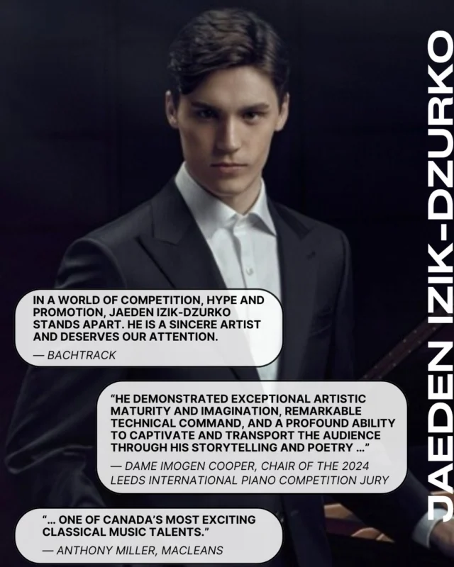 Jaeden Izik-Dzurko has been hailed as one of the finest pianists in today's classical music scene. Don't miss his Cincinnati debut this Sunday!

🎟️ Get your tickets using the link in our bio!