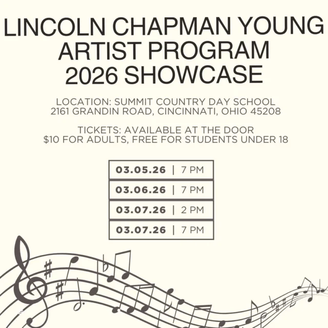 The LCYAP, named after its founder, Lincoln Chapman, is dedicated to training high school singers in the more difficult musical theater arts and opera. Lincoln Chapman was a long time MMC friend and supporter and we are thrilled to see students continue to honor his legacy through this program. We hope to see you there!