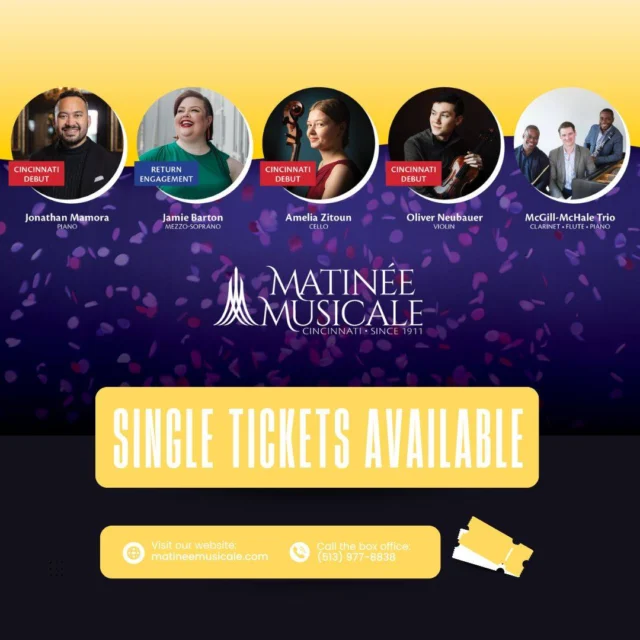 Single tickets are now on sale for all of our 2026-27 recitals! Find more info and get yours today at the link in our bio!